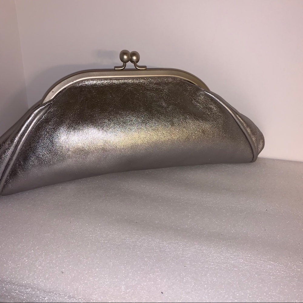 Christopher Kon Vintage Silver Leather Clutch